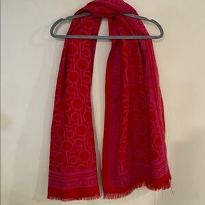 Bloomingdale’s Red Patterned Scarf. Rare to find